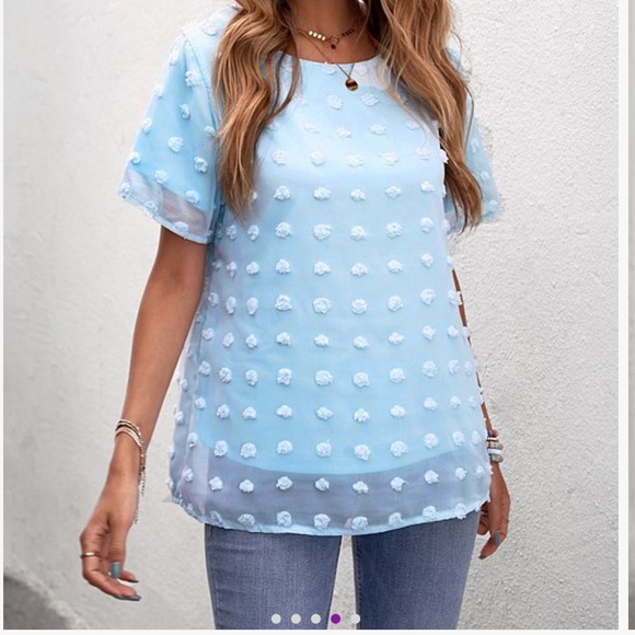 Gorgeous baby blue top.  So cute, perfect for casual or the office. - Picture 2 of 6